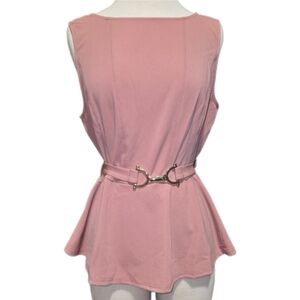 🆕GRACE KARIN Peplum Sleeveless Top  Blouse with Removable Belt - Large - NWT